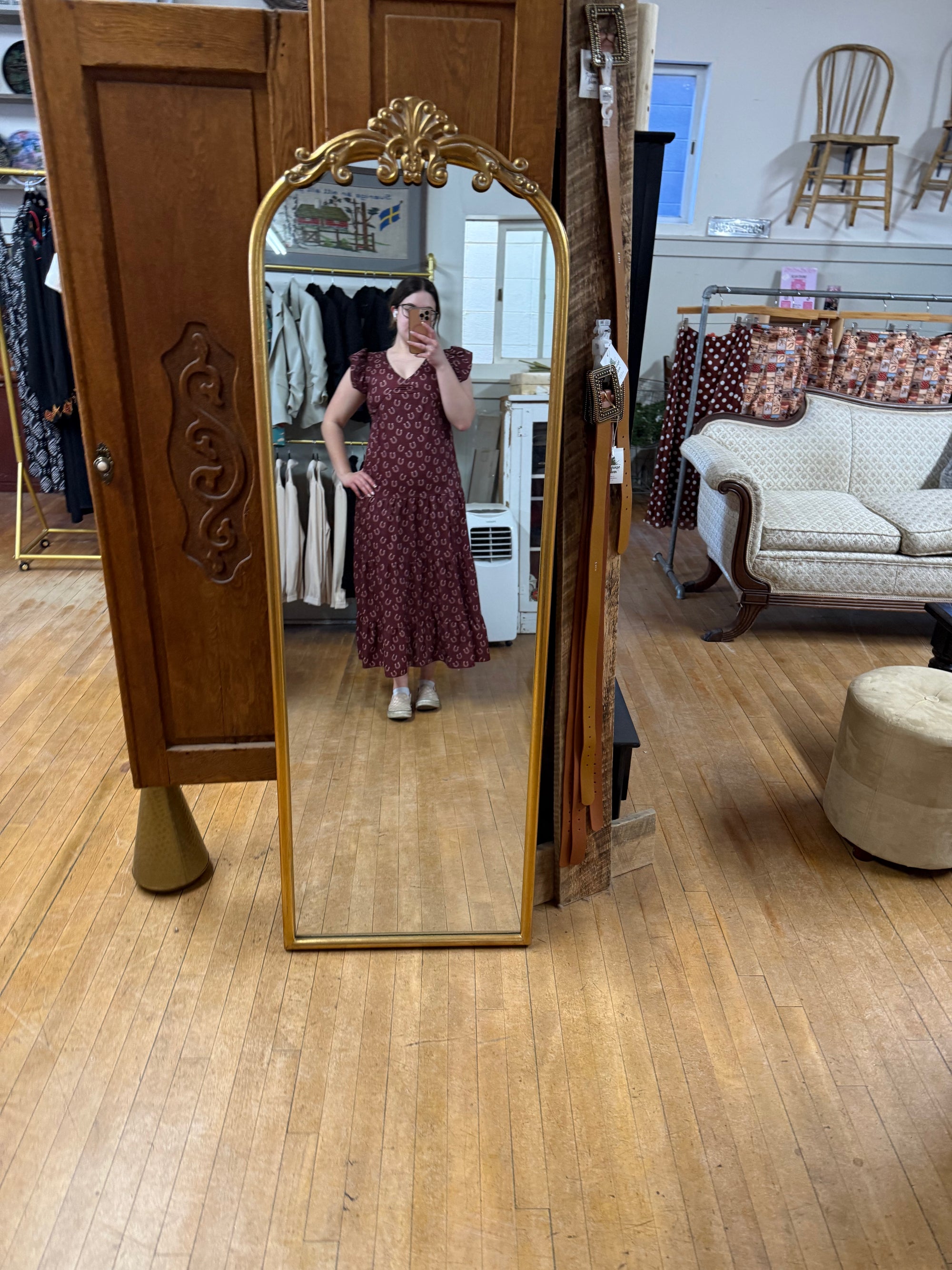Maroon Horseshoe Dress