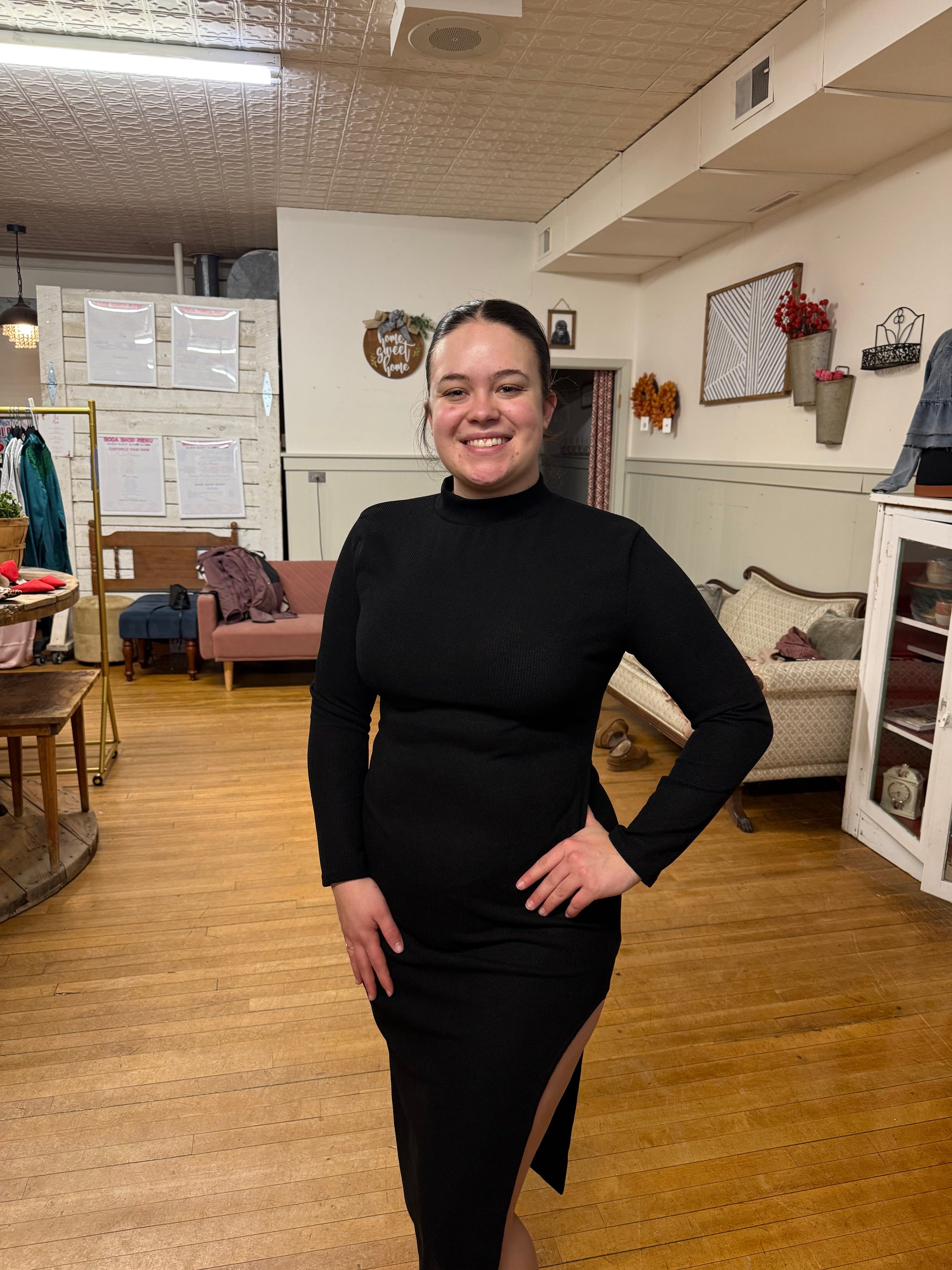 Long Sleeve Black Dress