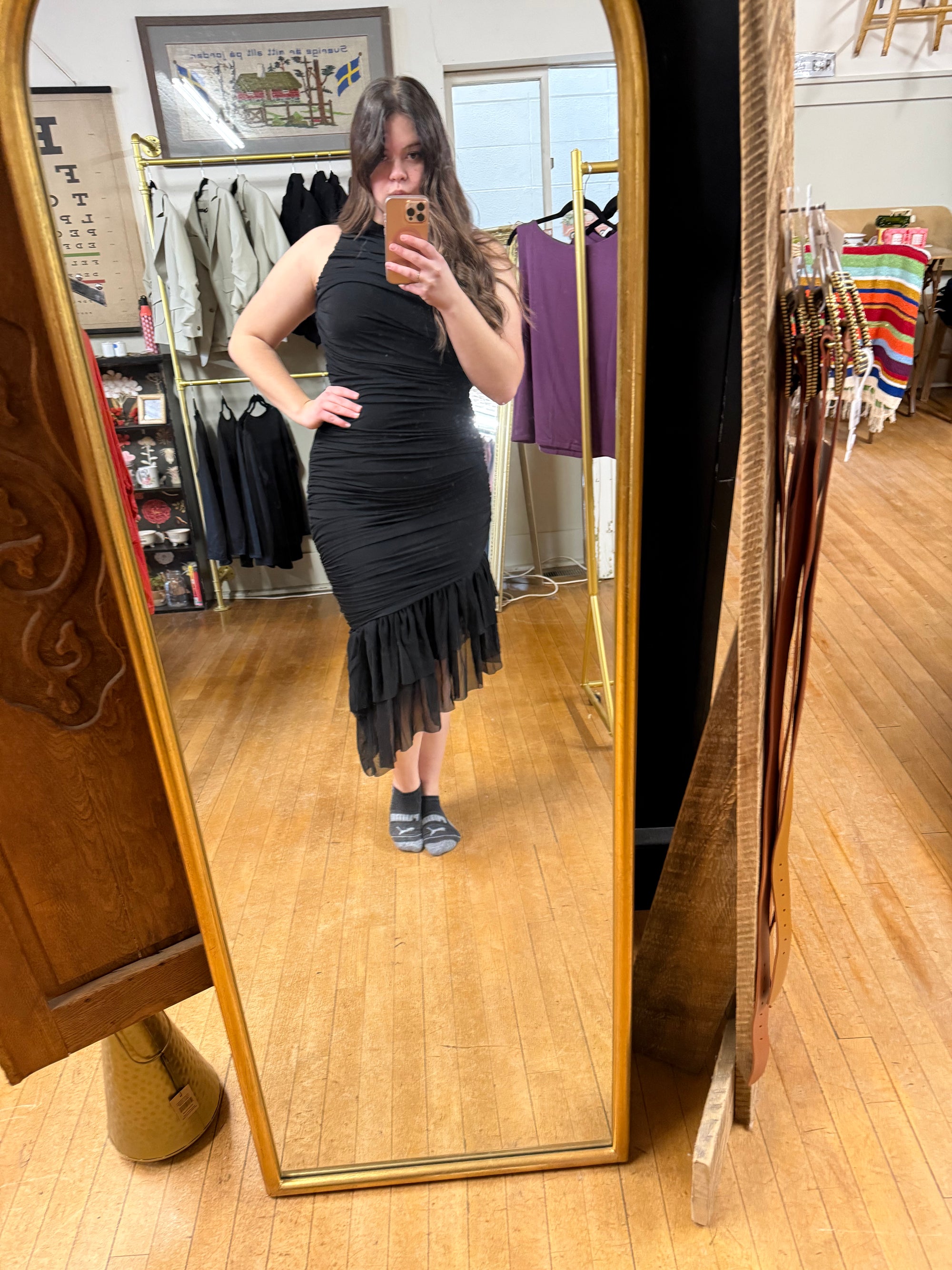 One Shoulder Ruffle Dress