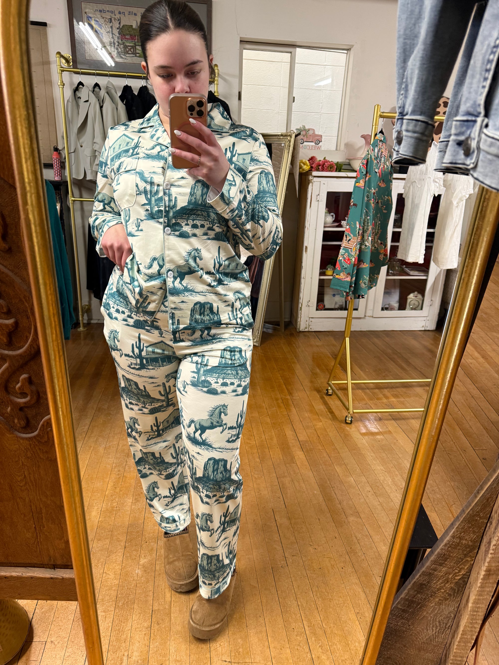 Jade Western Printed PJ Set