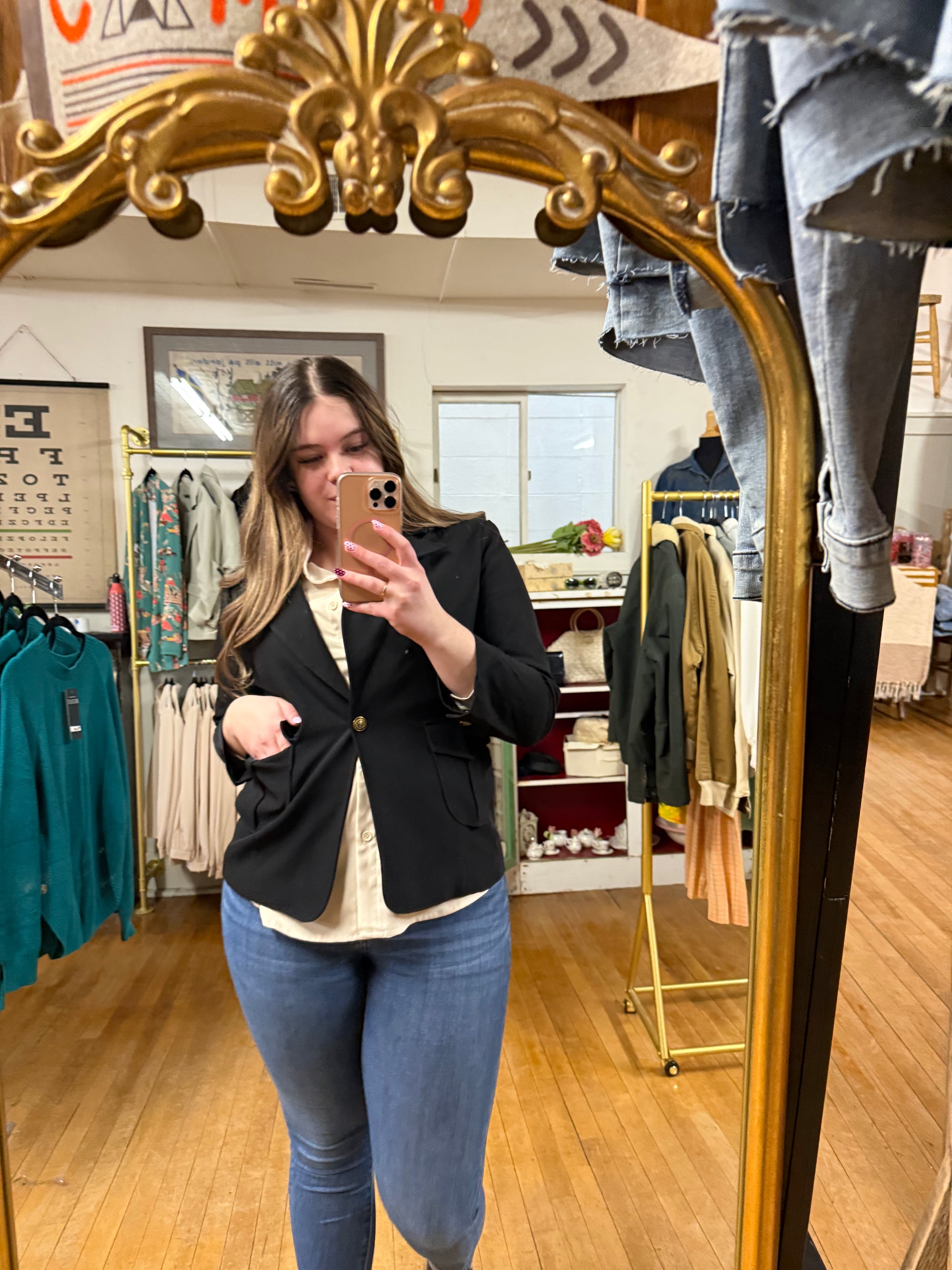 Cream Flowy Button Down