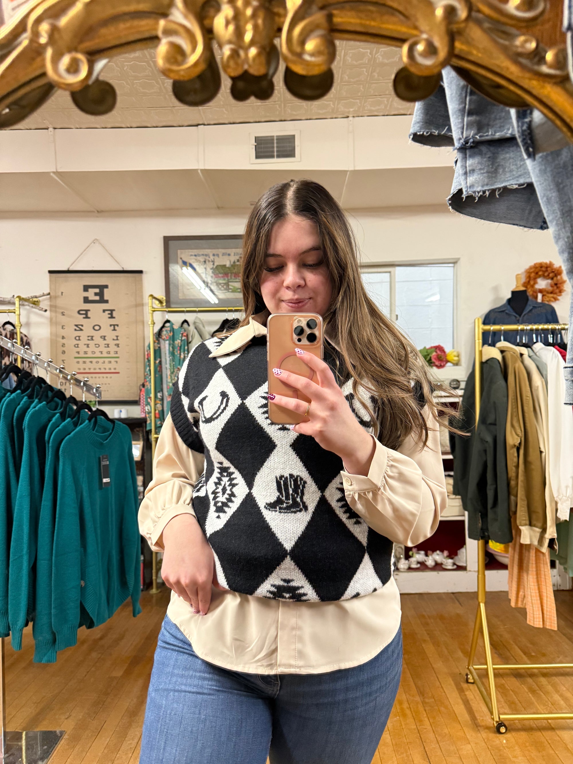 Cream Flowy Button Down