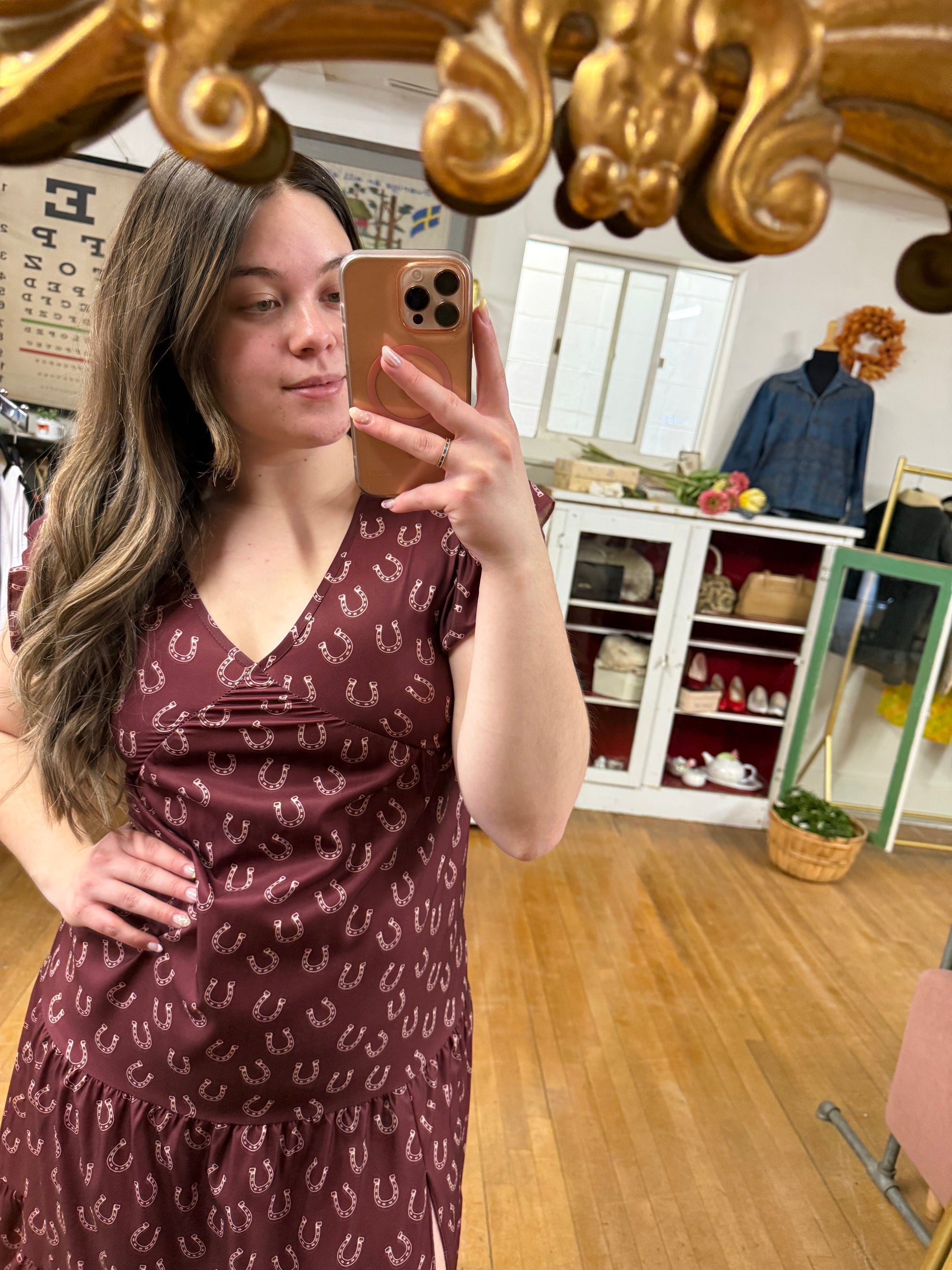Maroon Horseshoe Dress