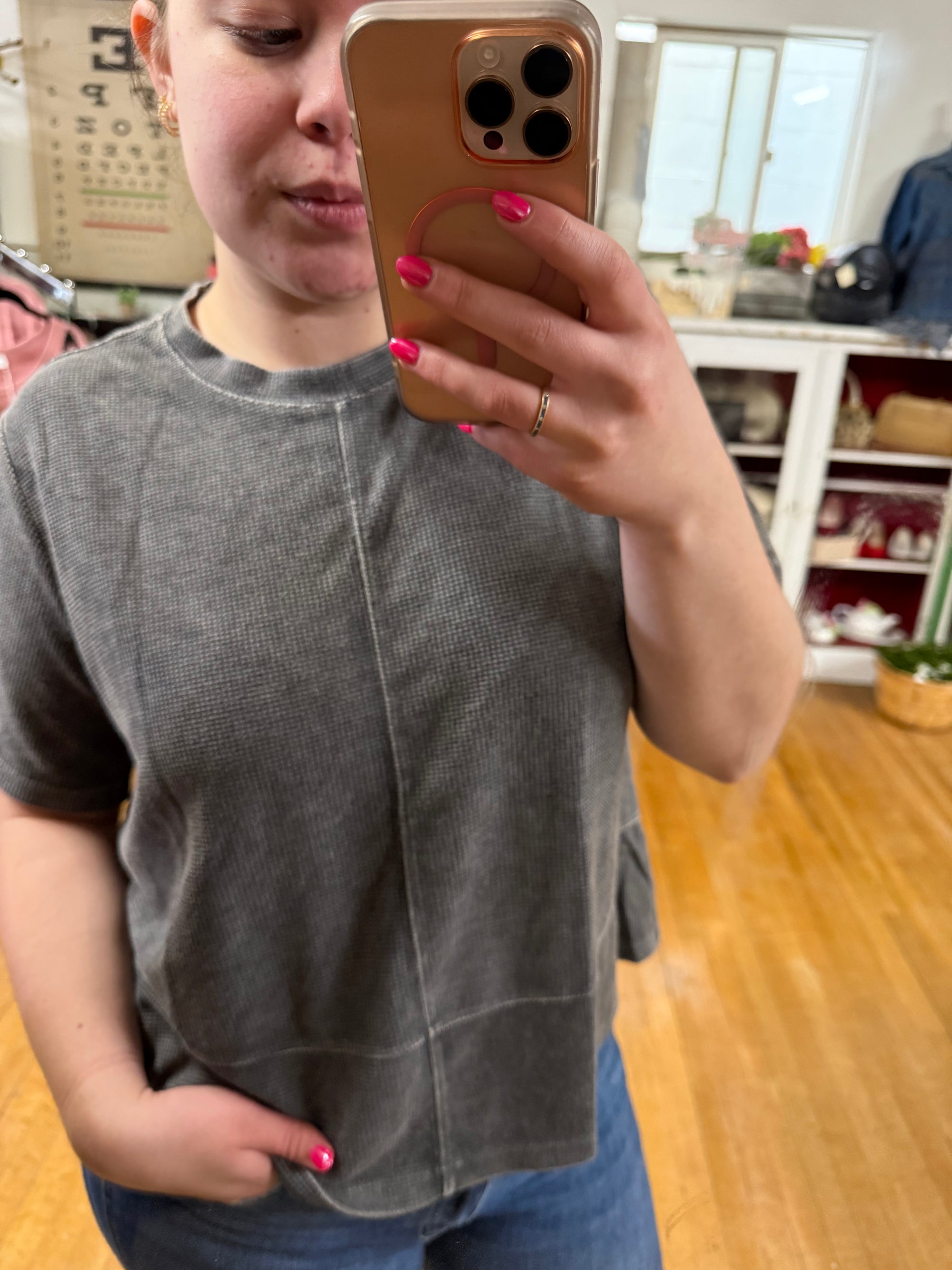 Charcoal Waffle Tee