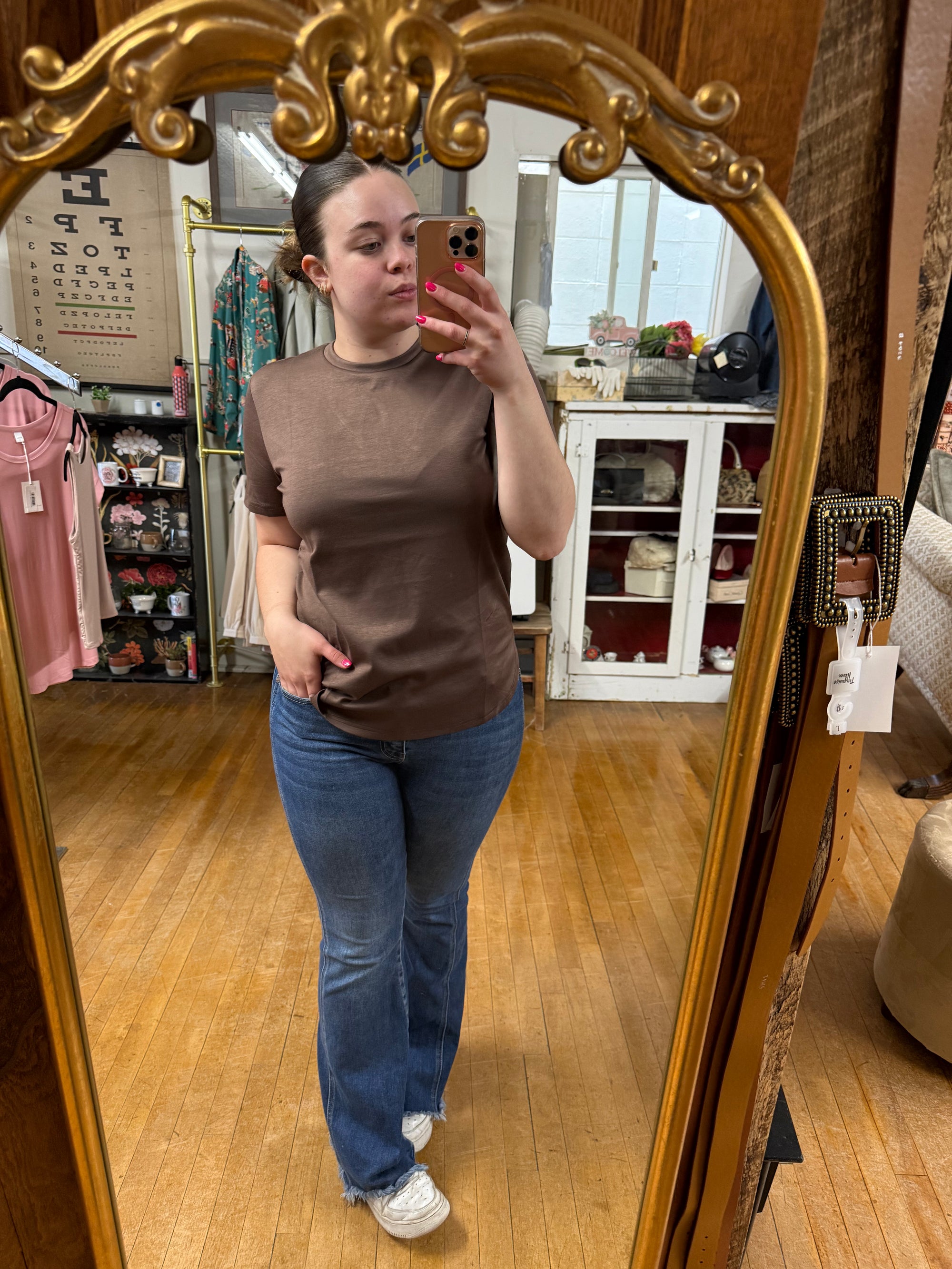 Cloud Basic Flowy Tee - Mocha