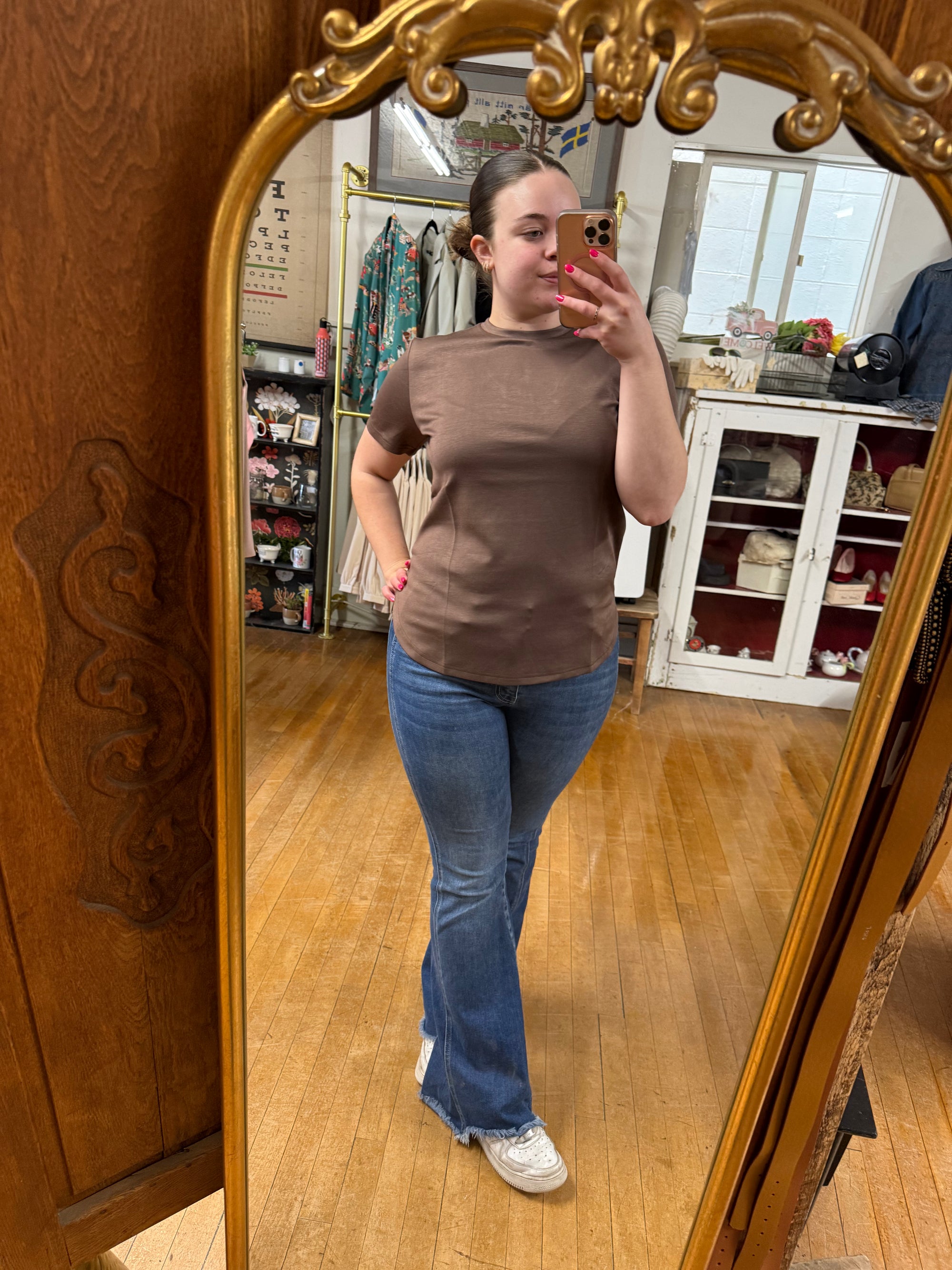 Cloud Basic Flowy Tee - Mocha